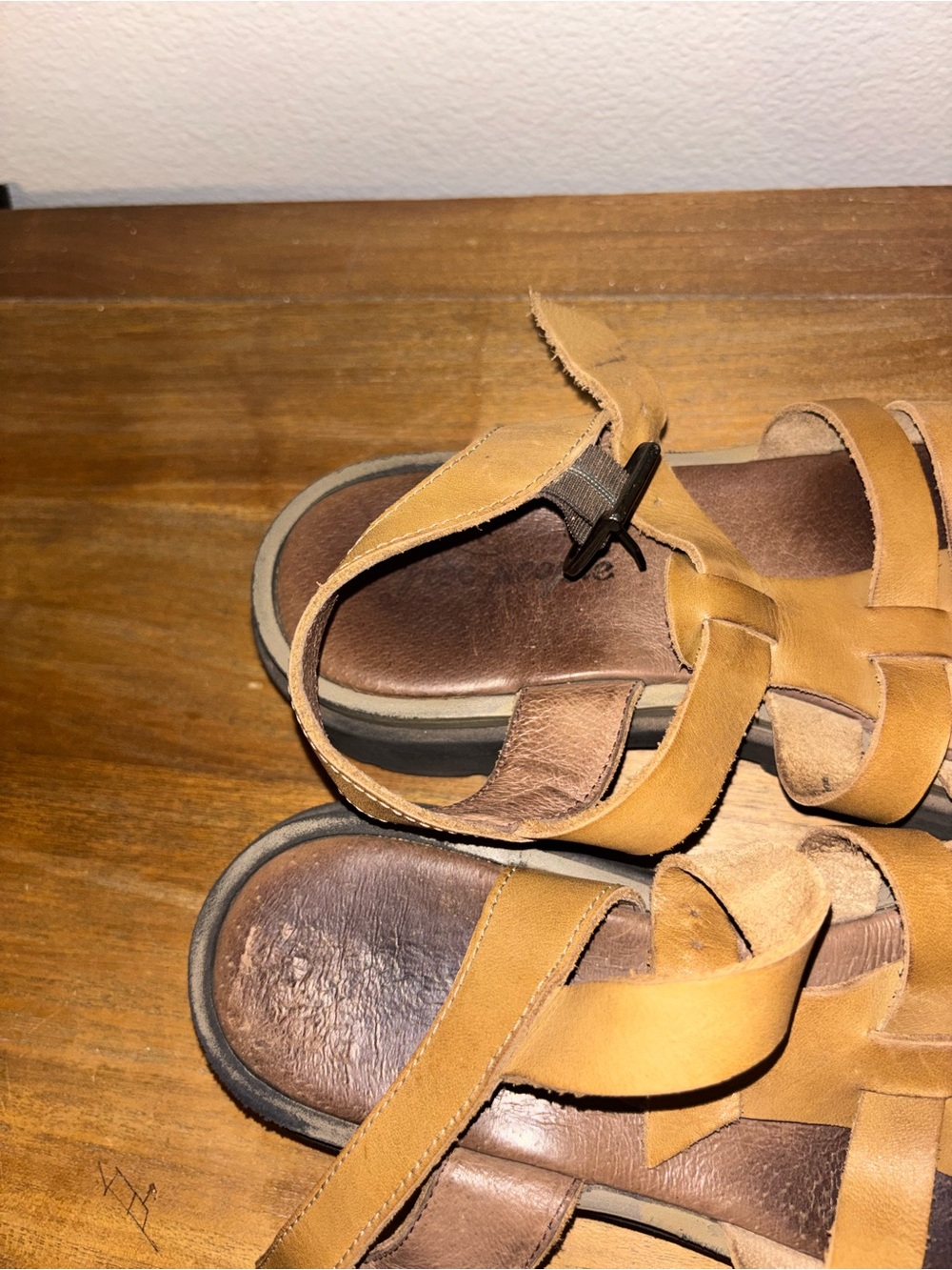 Free People Tan Woven Leather Fisherman Sandals - Picture 5 of 6